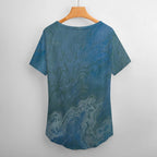 Women’s Printed V-Neck Tee Intermission Blues