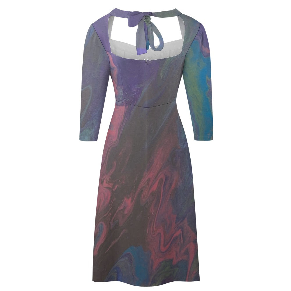 Sweetheart Knot Flare Dress