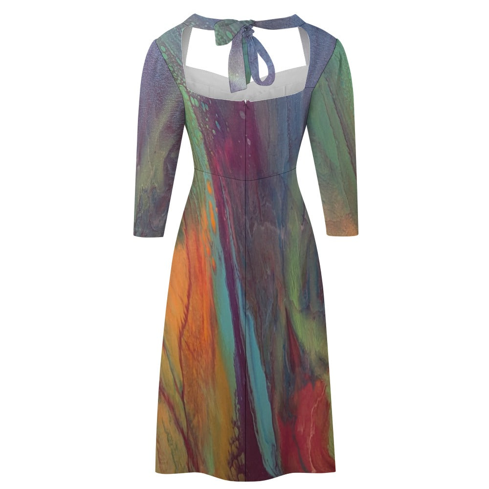 Sweetheart Knot Flare Dress