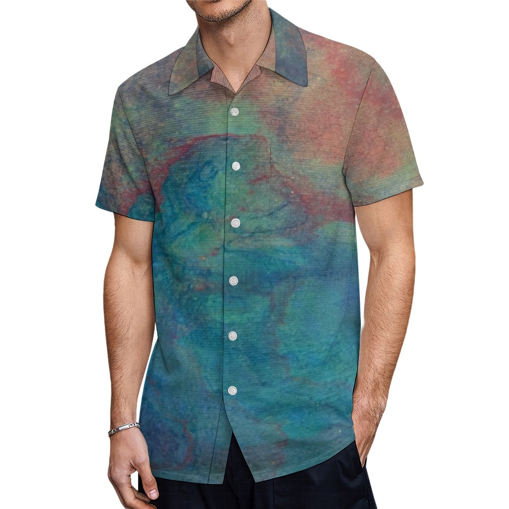 Men’s Short Sleeve Button Down Shirt Intermission Blues
