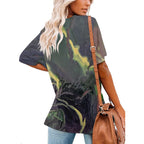 Women’s Printed V-Neck Tee Intermission Blues
