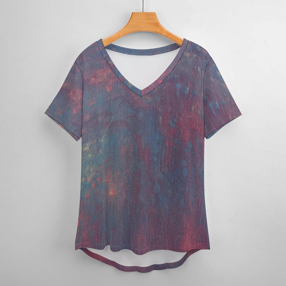 Women’s Printed V-Neck Tee Intermission Blues