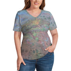 Women’s Printed V-Neck Tee Intermission Blues