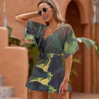 Ladies Thin Short Sleeve Cover-Up Dress Intermission Blues Series