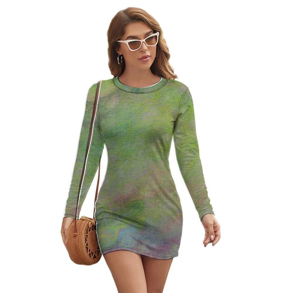 Women's Long Sleeve Round Neck Slim Dress Standing Ovation Series