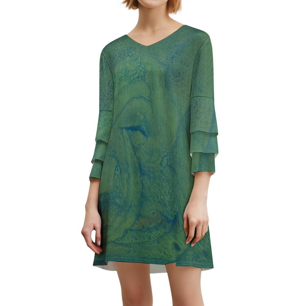 Lotus Leaf Sleeve Dress Standing Ovation Series