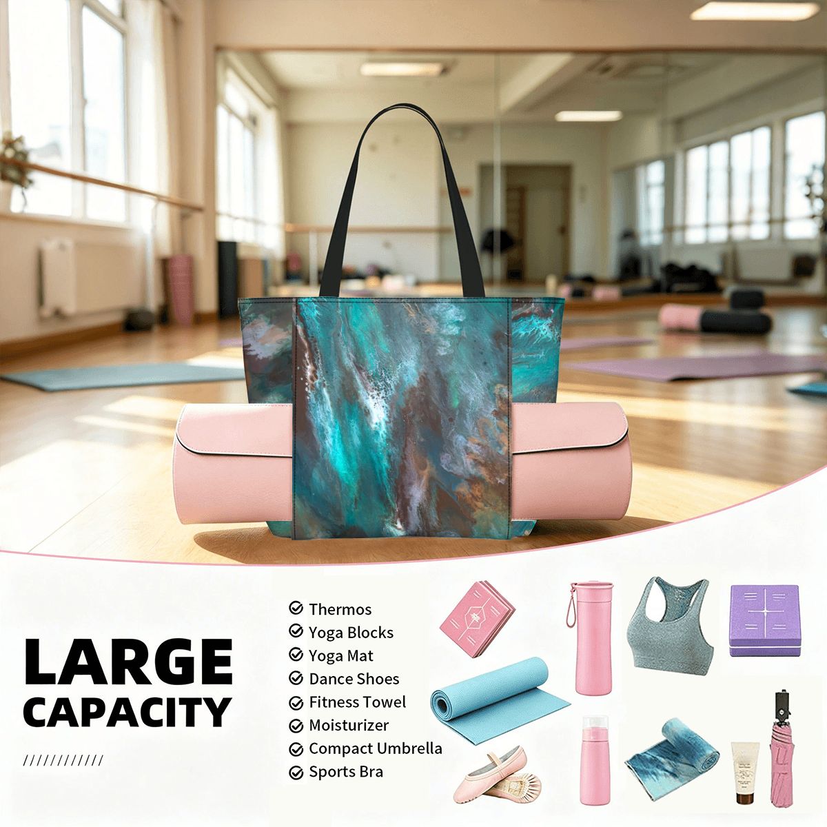 Artful Yoga Tote Bag
