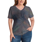 Women’s Printed V-Neck Tee Intermission Blues