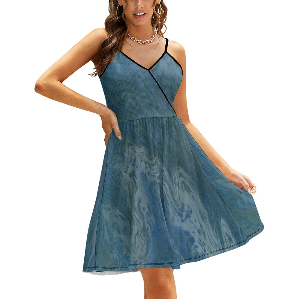 Women's Elegant Suspender Dress Intermission Blues Series
