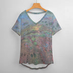 Women’s Printed V-Neck Tee Intermission Blues