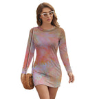Women's Long Sleeve Round Neck Slim Dress Standing Ovation Series