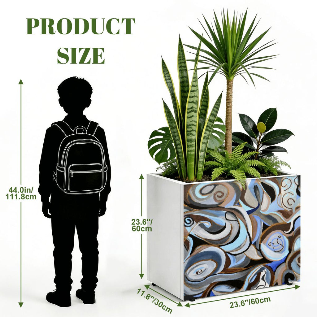 Outdoor Metal Art Planter – Artist Edition Blue Inspirations