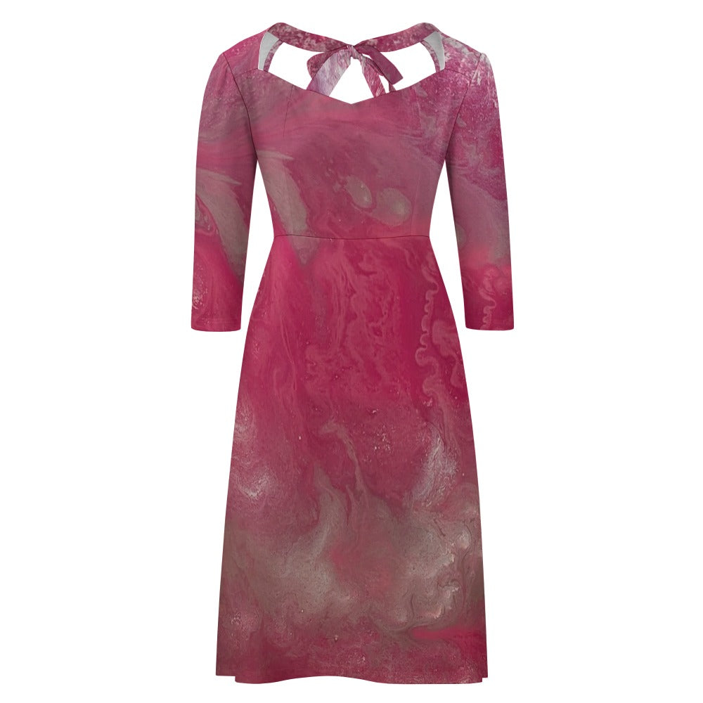 Sweetheart Knot Flare Dress