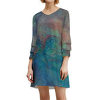 Lotus Leaf Sleeve Dress Intermission Blues Series