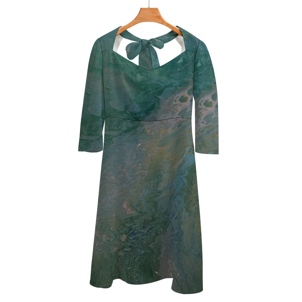 Sweetheart Knot Flare Dress