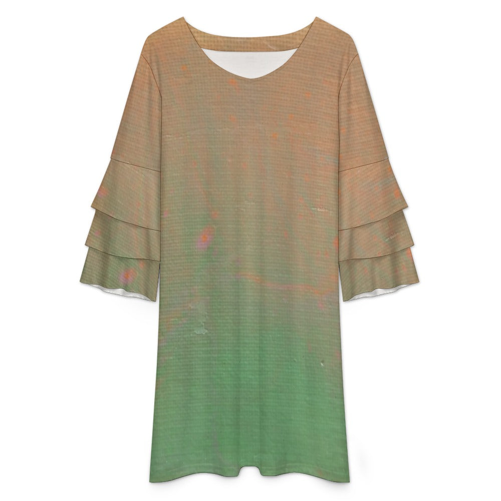Lotus Leaf Sleeve Dress Standing Ovation Series
