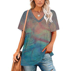 Women’s Printed V-Neck Tee Intermission Blues