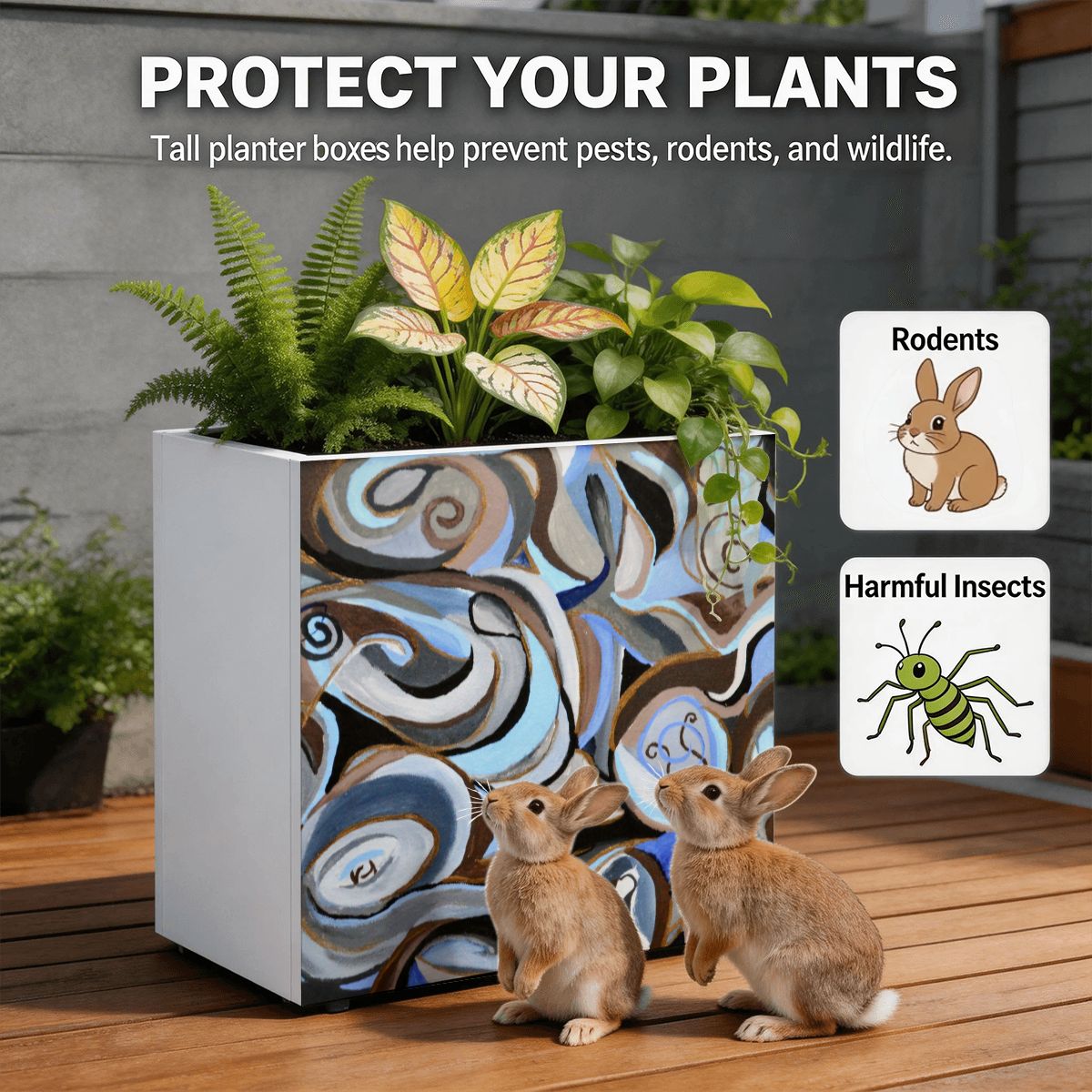 Outdoor Metal Art Planter – Artist Edition Blue Inspirations