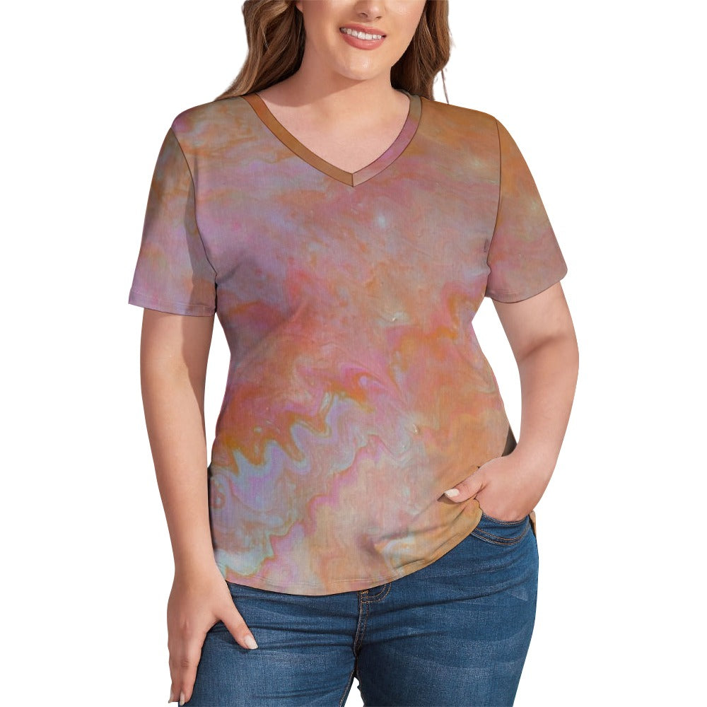 Women’s Printed V-Neck Tee Standing Ovation Series