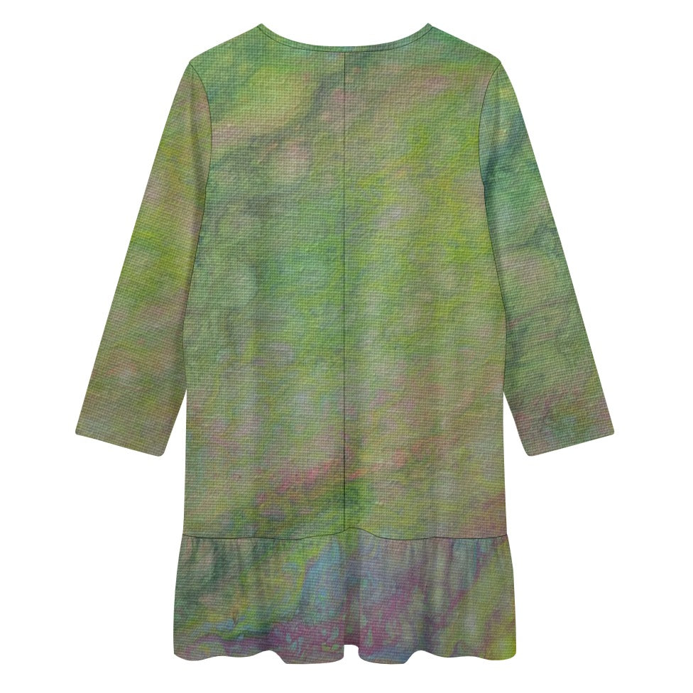 Long-sleeved V-neck Ruffle Dress Standing Ovation Series