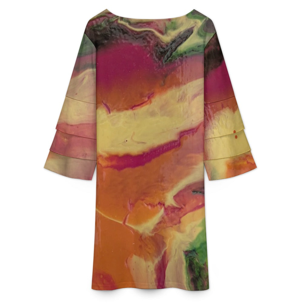 Lotus Leaf Sleeve Dress Standing Ovation Series