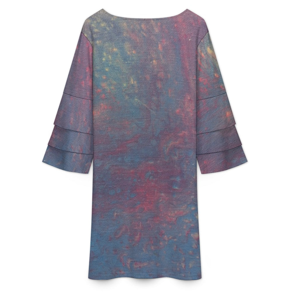 Lotus Leaf Sleeve Dress Intermission Blues Series