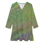 Long-sleeved V-neck Ruffle Dress Standing Ovation Series