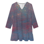 Long-sleeved V-neck Ruffle Dress Intermission Blues Series