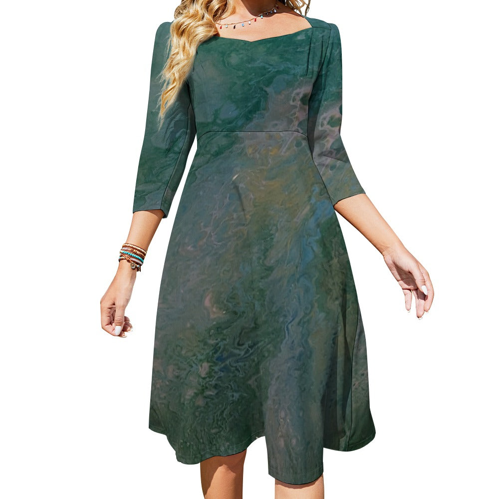 Sweetheart Knot Flare Dress
