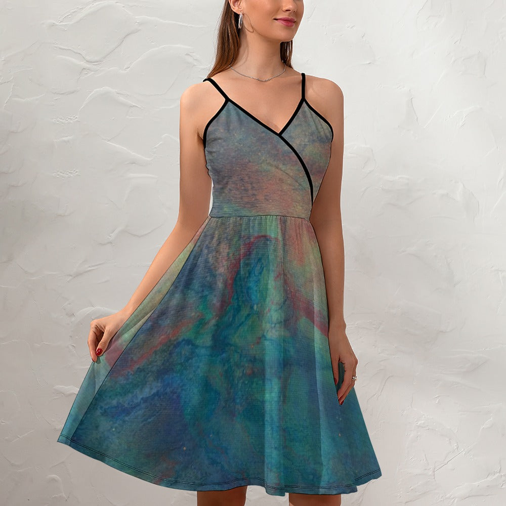 Women's Elegant Suspender Dress Intermission Blues Series