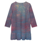 Long-sleeved V-neck Ruffle Dress Intermission Blues Series