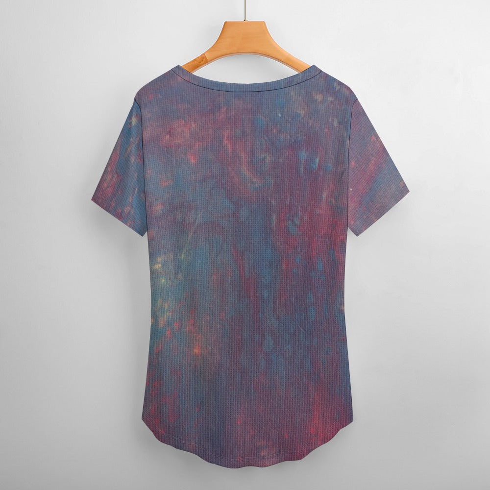 Women’s Printed V-Neck Tee Intermission Blues
