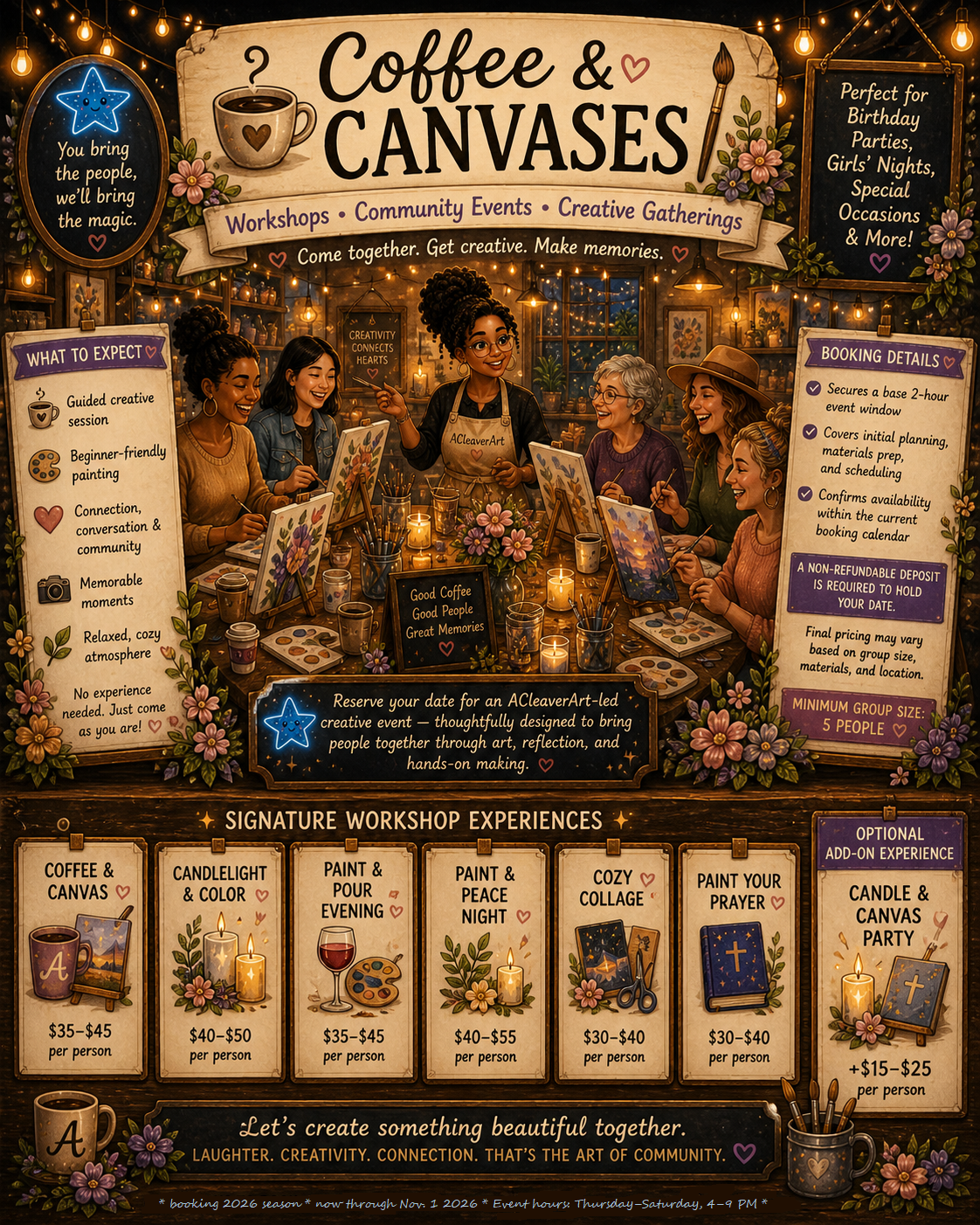 🎨 Coffee and Canvases- EVENT DEPOSIT — $100
