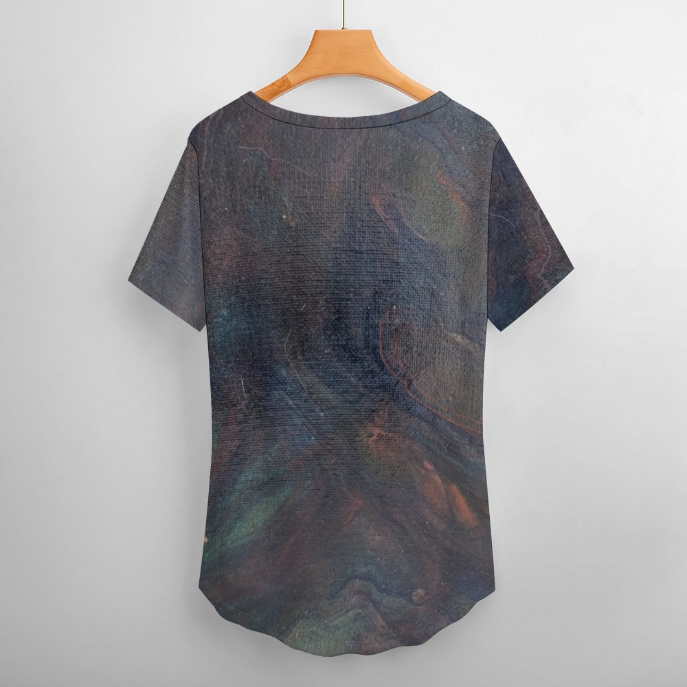 Women’s Printed V-Neck Tee Intermission Blues