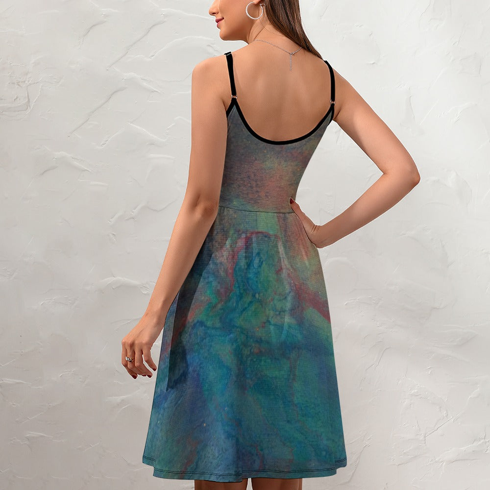Women's Elegant Suspender Dress Intermission Blues Series