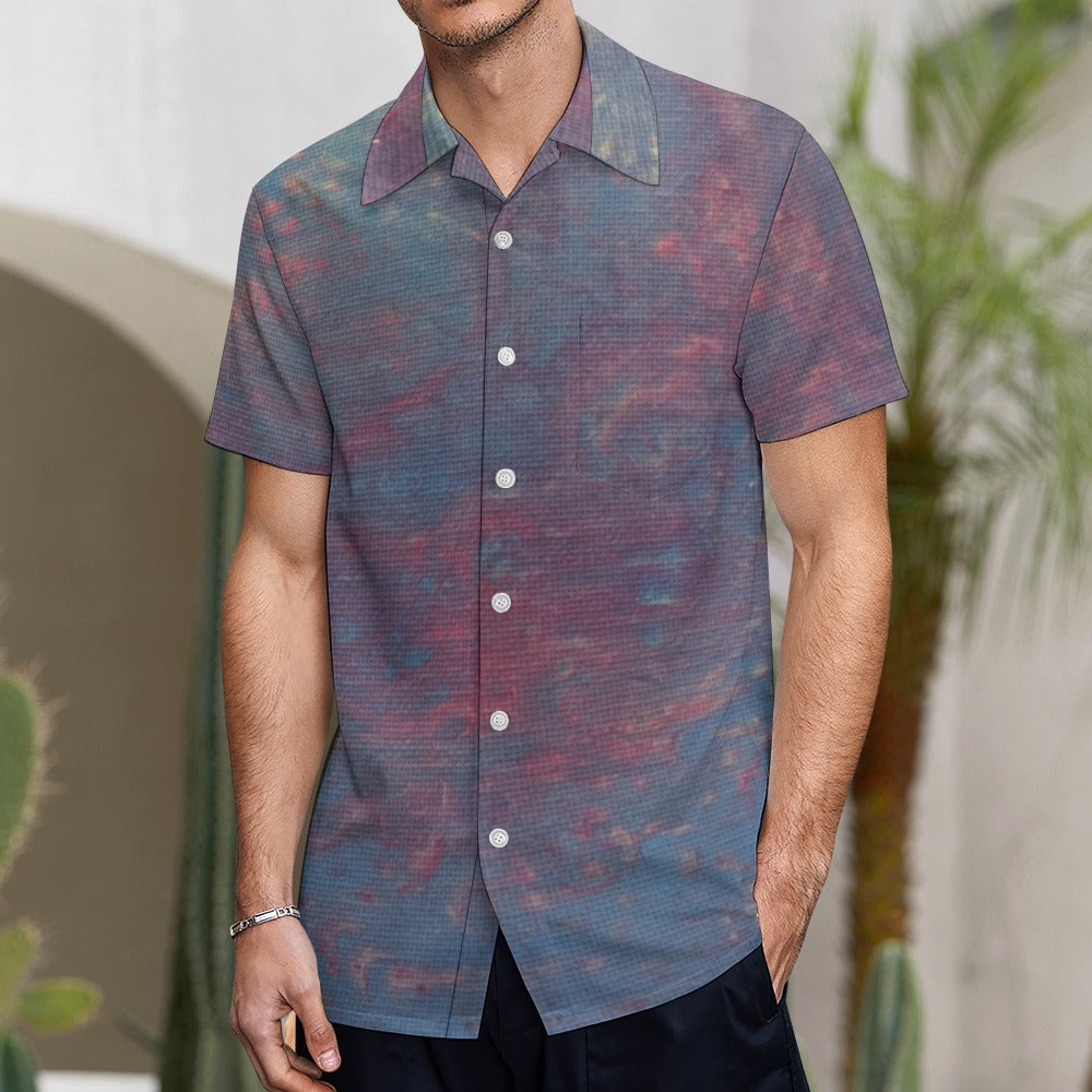 Men’s Short Sleeve Button Down Shirt Intermission Blues