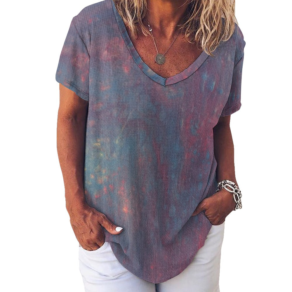 Women’s Printed V-Neck Tee Intermission Blues