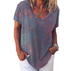 Women’s Printed V-Neck Tee Intermission Blues