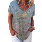 Women’s Printed V-Neck Tee Intermission Blues