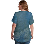 Women’s Printed V-Neck Tee Intermission Blues
