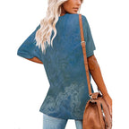 Women’s Printed V-Neck Tee Intermission Blues