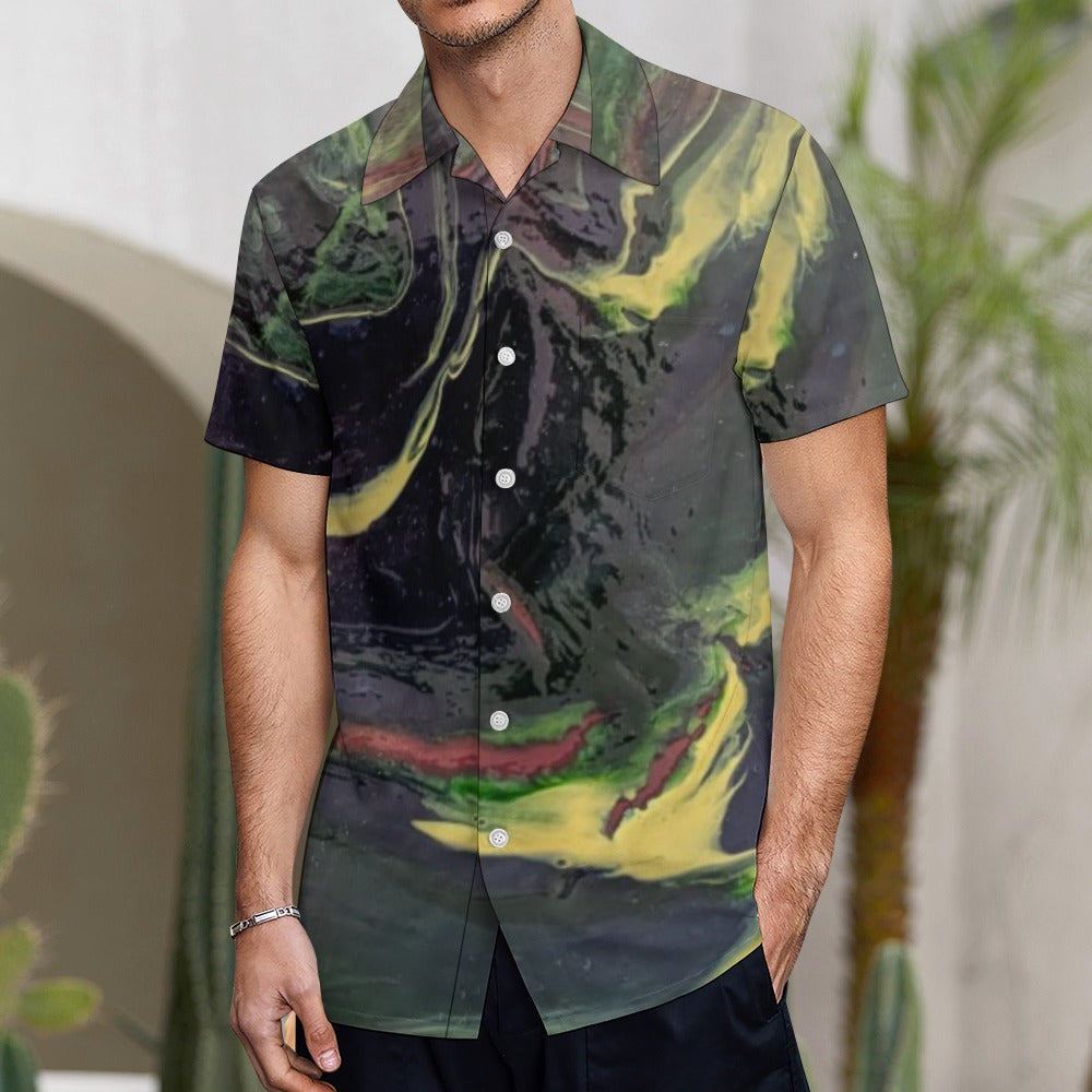 Men’s Short Sleeve Button Down Shirt Intermission Blues