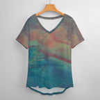 Women’s Printed V-Neck Tee Intermission Blues