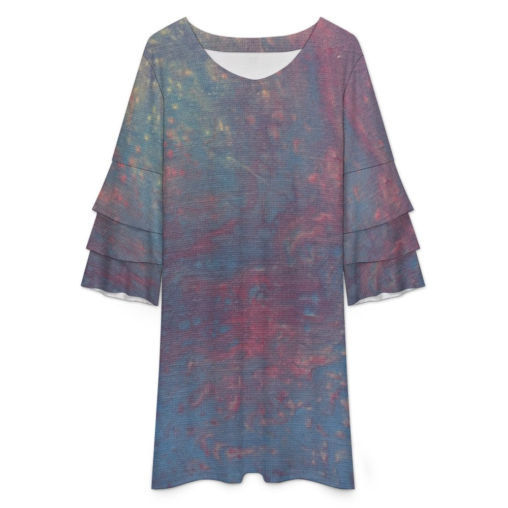 Lotus Leaf Sleeve Dress Intermission Blues Series