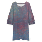 Lotus Leaf Sleeve Dress Intermission Blues Series