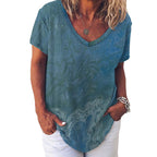 Women’s Printed V-Neck Tee Intermission Blues