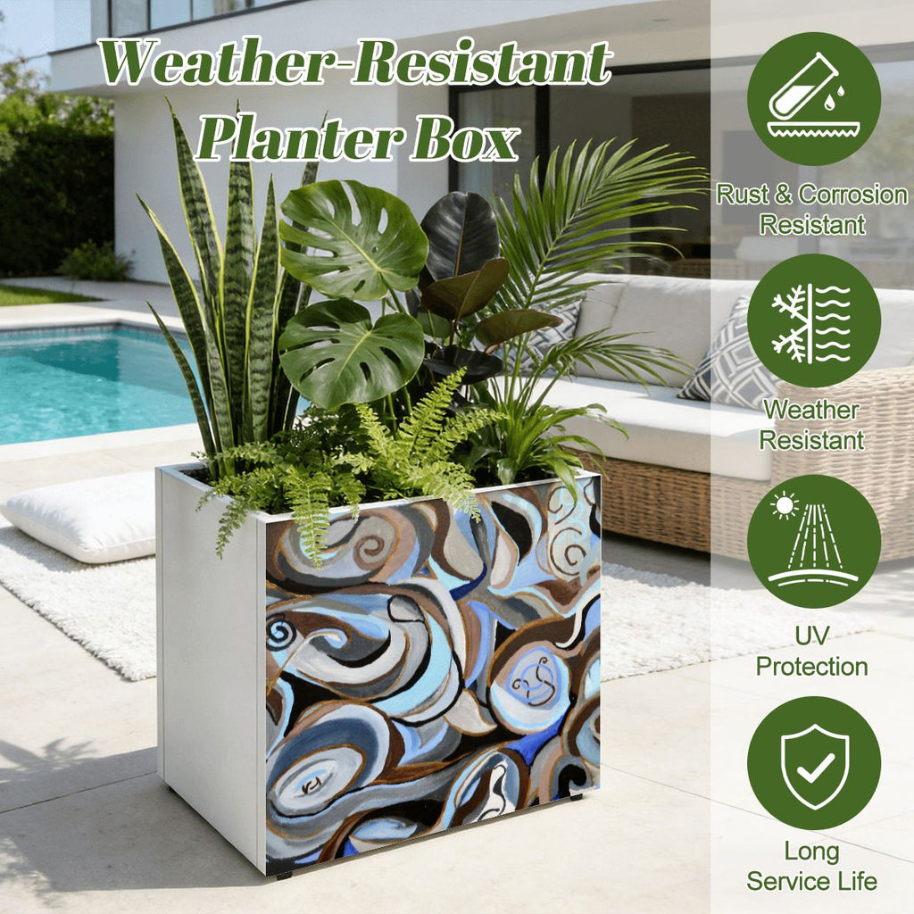 Outdoor Metal Art Planter – Artist Edition Blue Inspirations