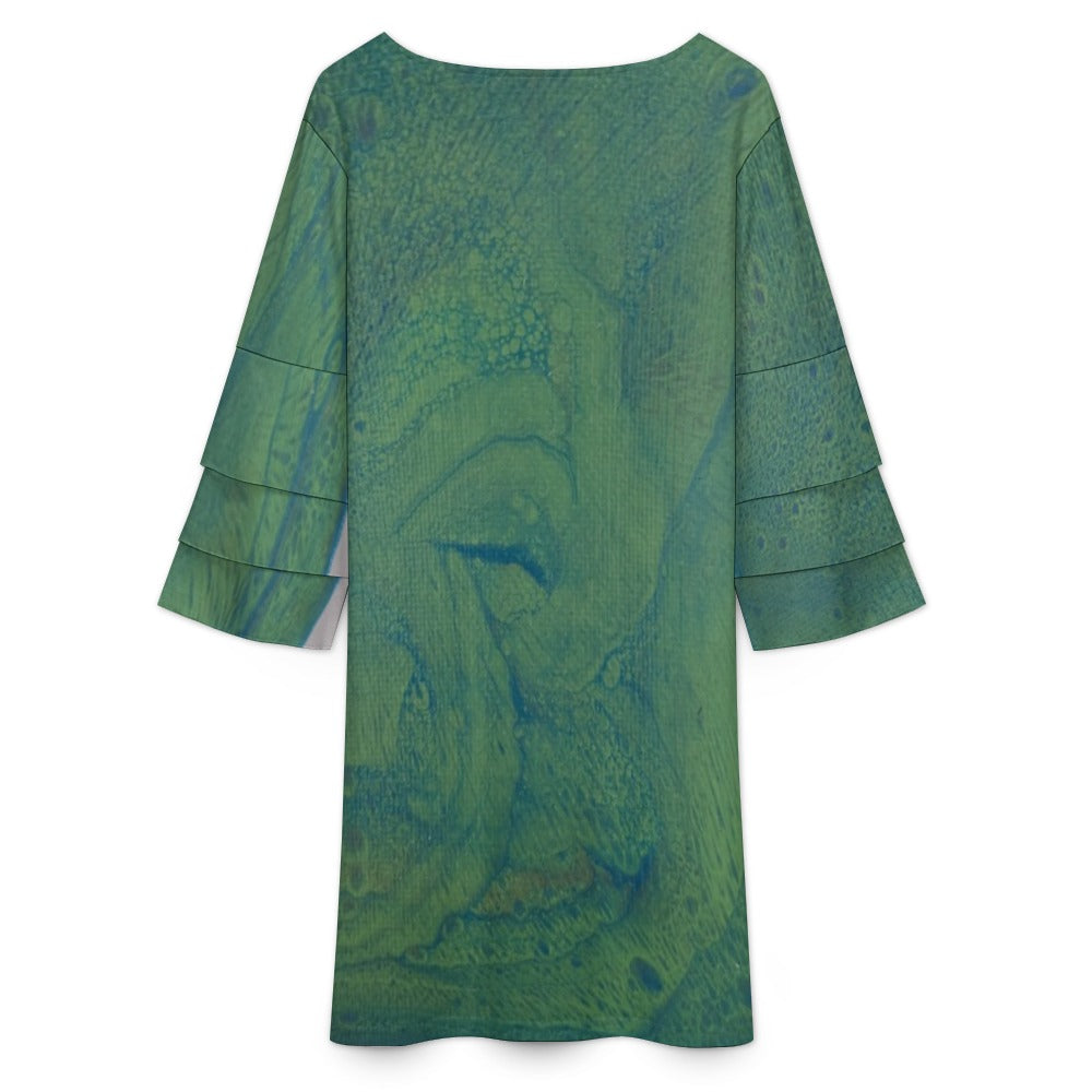 Lotus Leaf Sleeve Dress Standing Ovation Series