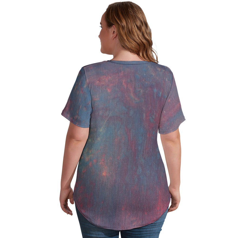 Women’s Printed V-Neck Tee Intermission Blues
