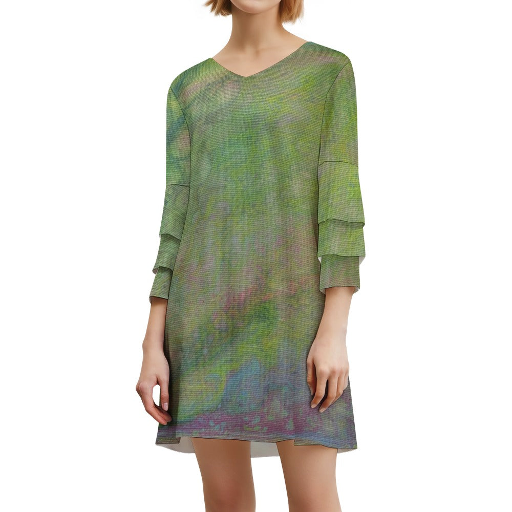 Lotus Leaf Sleeve Dress Standing Ovation Series